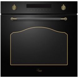 Luxor RPL 60 BL Classico UNIQUE Ultra AN 3 скла дверей + камінь для піци у подарунок , ретро антрацит, чорний