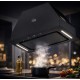 Luxor Stolz 60 LED 1450 m3 BK Sensor LED + пульт управління скляний фасад, чорне скло, чорна