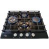 Варильна поверхня газова Luxor RG 650 Emaille Turbo Wok Italy + кругла підставка Wok у подарунок, чорна