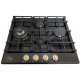 Варильна поверхня газова Luxor Gold Vintage 60 Emaille Turbo Wok Italy BK + кругла підставка Wok у подарунок,чорна