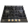 Варильна поверхня газова Luxor Gold Vintage 60 Emaille Turbo Wok Italy BK + кругла підставка Wok у подарунок,чорна