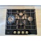 Варильна поверхня газова Luxor Gold Vintage 60 Emaille Turbo Wok Italy BK + кругла підставка Wok у подарунок,чорна