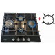 Варильна поверхня газова Luxor CUBO 60 Emaille Turbo Wok Italy BK + кругла підставка Wok у подарунок,чорна