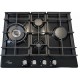 Варильна поверхня газова Luxor CUBO 60 Emaille Turbo Wok Italy BK + кругла підставка Wok у подарунок,чорна