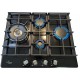 Варильна поверхня газова Luxor CUBO 60 Emaille Turbo Wok Italy BK + кругла підставка Wok у подарунок,чорна